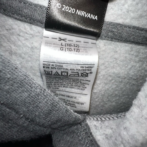 NIRVANA Gray Boy’s Hoodie with Iconic Yellow Logo - Picture 5 of 6